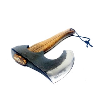 Hacha Vikinga Hecha a Mano con Hoja Ancha, Tomahawk <span class=keywords><strong>de</strong></span> Supervivencia para Camping con Mango <span class=keywords><strong>de</strong></span> <span class=keywords><strong>Madera</strong></span>, Herramienta Multifuncional para Exteriores para Partir Leña y Acampar - Product Image 5