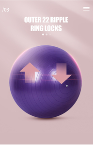 ลูกบอลโยคะ ProCircle สีม่วง ทำจาก PVC คุณภาพสูง เป็นมิตรกับสิ่งแวดล้อม เหมาะสำหรับออกกำลังกาย พิลาทิส และฟิตเนส - Product Image 5