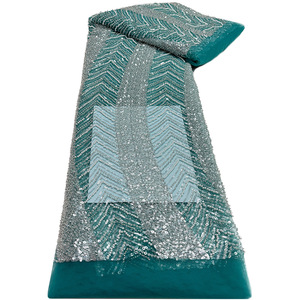 Nhiệm Vụ Nặng Nề Thiết Kế Tuyến Tính Đính Cườm Thêu Vải Ngọc Trai Sequins Lưới Ren Vải Thiết Kế Giống Như Váy Cưới Couture Đảng Ăn Mặc - Product Image 1