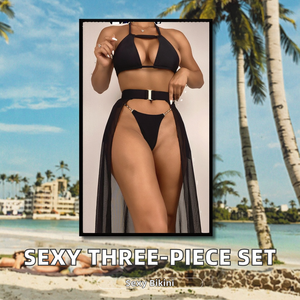 Ladies Plaid Tank 2 Piece Set Split Sexy <b>Bikini</b> Swimwear Summer Swimsuit Scarf Cover up - Product Image 2