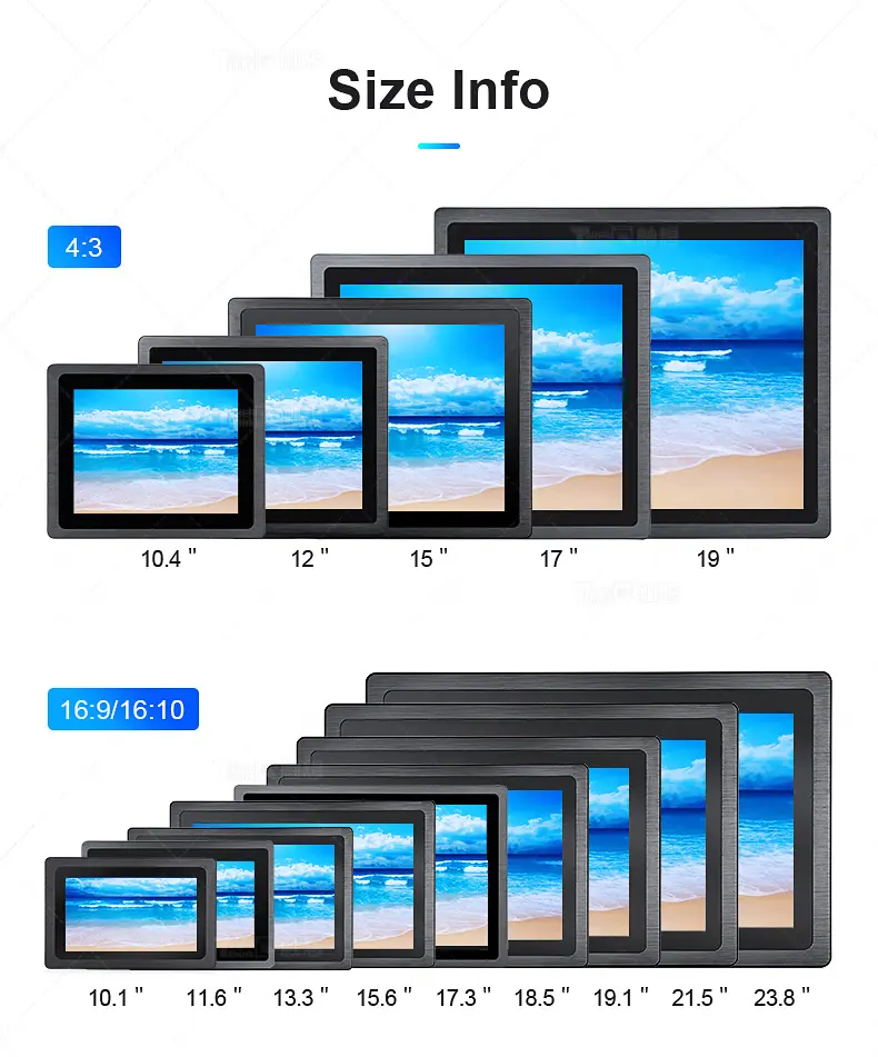 J1900 J6412 J4125 I3 i7 i5 8G 256G Panel industri PC tertanam tahan air semua dalam satu sentuh pc industri untuk CNC ATM KDS