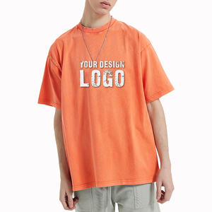 เสื้อยืดผู้หญิงสไตล์วินเทจ แขนสั้น ทรงโอเวอร์ไซส์ ผ้าคอตตอนหนา คอเล็ก  แบบอเมริกัน  รับสกรีนโลโก้ - Product Image 4