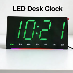 Horloge murale numérique à grand écran LED avec lumière ambiante, alarme, affichage de l'heure, <span class=keywords><strong>calendrier</strong></span> hebdomadaire, fonction snooze et rétroéclairage pour la maison, le bureau, la chambre et le jardin - Product Image 5