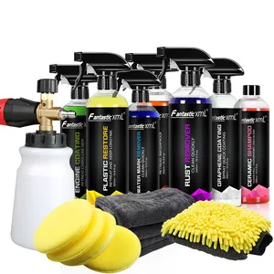 Kit de lavage et de Protection de voiture en céramique, nettoyeur de pneus et de caoutchouc, baume de pneus et protecteur, détail de vitesse, accessoires inclus