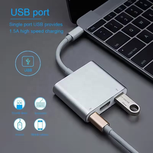 באיכות גבוהה 4k עבור hdtv סוג אלומיניום-c <span class=keywords><strong>usb</strong></span> <span class=keywords><strong>3.1</strong></span> כדי usb3.0 3 ב-1 תחנת עגינה מתאם רכזת עבור ביצועים PC hdtv ביצועים במלאי - Product Image 6