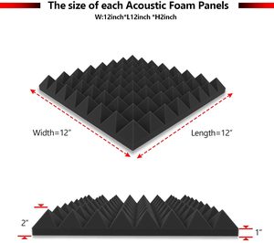 Paneles Acústicos Piramidales Insonorizantes de MDF de Diseño Industrial Anika, Gran Venta, Absorción de Sonido de Alta Frecuencia para Uso en Edificios de Oficinas - Product Image 2