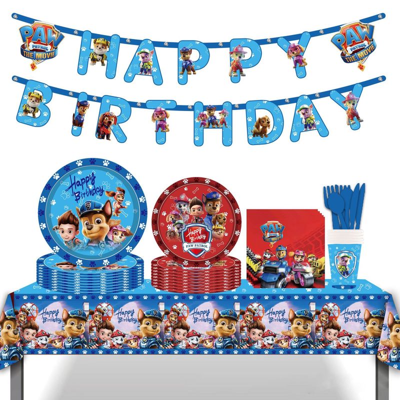 Cartoon Patrol Theme Disposable Paper Tableware