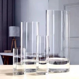 Jarrón <span class=keywords><strong>de</strong></span> <span class=keywords><strong>Vidrio</strong></span> Cilíndrico Simple <span class=keywords><strong>de</strong></span> Alta Calidad para Decoración del Hogar, Jarrón Alto Floral Abstracto Personalizado - Product Image 1