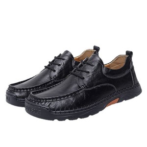 Große Größe Genähte Freizeitschuhe für Herren Britische Business-Casual Lederschuhe Weiche Sohle Modische Schnürschuhe Trend - Product Image 5