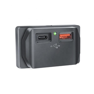 12V 24V 15W 18W 30W 48W Panel <span class=keywords><strong>de</strong></span> montaje en superficie Bus Car Charger Socket Dual Double USB C PD QC3.0 Puerto <span class=keywords><strong>de</strong></span> carga rápida - Product Image 2