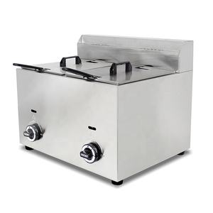 Freidora <span class=keywords><strong>de</strong></span> <span class=keywords><strong>Gas</strong></span> LPG Doble <span class=keywords><strong>de</strong></span> 10L CHZ-20L, Económica y <span class=keywords><strong>de</strong></span> Venta Caliente para Pollo Frito - Product Image 1