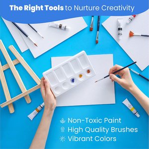 Set <span class=keywords><strong>de</strong></span> peinture en acrylique avec toile, Kit comprend un Mini pull, des pinceaux, des canettes artistiques, des fournitures <span class=keywords><strong>de</strong></span> peinture <span class=keywords><strong>de</strong></span> qualité supérieure, 25 pièces - Product Image 3