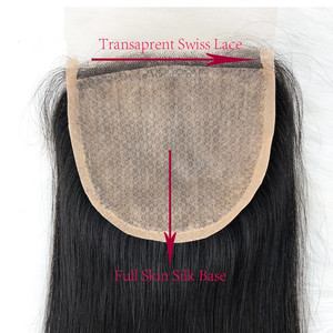Topper en cheveux humains brésiliens Remy 5x5 avec base en soie et silicone, fermeture en dentelle transparente pré-épilée pour femmes - Product Image 6