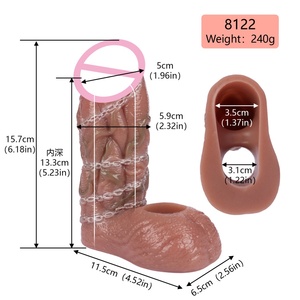 Funda realista para pene SXXY, dildo hueco, condón reutilizable, funda para pene, extensor de pene, funda para agrandar el pene, juguetes sexuales para hombres - Product Image 2