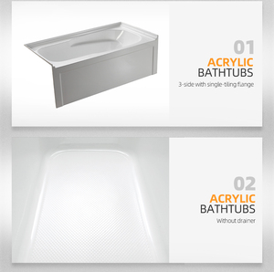 Baignoire Seawin <span class=keywords><strong>de</strong></span> Luxe pour Adultes, en Acrylique, avec Jupe Latérale Double et Drain, Moderne, Autoportante, Portable, Blanc Pur, pour Intérieur - Product Image 5