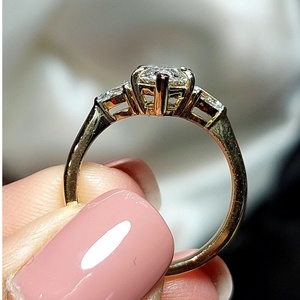 Bagues de Fiançailles en Or Massif 10k 14k 18k pour Femmes et Hommes avec Diamant de Laboratoire Cultivé CVD HPHT Taille Marquise Certifié IGI GIA - Product Image 2