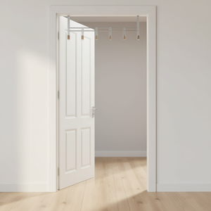 ZELLER PRESENT Perchero de Puerta Metálico Cromado con 6 Ganchos 51x8x20.5cm Plateado - Product Image 3