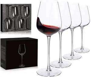 Copas de vino de cristal sopladas a mano, transparente, sin plomo, copa de vino tinto