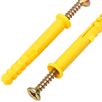 Cheville murale en plastique 6mm 8mm 10mm avec tête fraisée, finition brillante, forte capacité, vis pour cloisons sèches