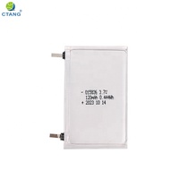 Prix bas, ultra-minces, cellules de poche Lipo de 1 mm d'épaisseur, 015836, batteries polymère Li-ion de 120 mAh pour clavier Bluetooth/ à porter