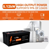 LiTime 48V 100Ah Paket Baterai LiFePO4 100A BMS Baterai Lithium Siklus Dalam untuk Penyimpanan Energi Rumah Tenaga Surya Off-Grid