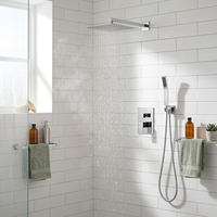 Mitigeur de bain en laiton pour salle de bains, avec pomme de douche de pluie plafonnier, ensemble de mélangeur de douche encastré