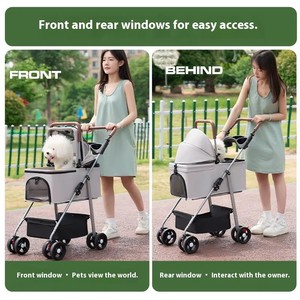 Passeggino pieghevole traspirante <span class=keywords><strong>per</strong></span> animali domestici di lusso trasportino <span class=keywords><strong>per</strong></span> <span class=keywords><strong>cani</strong></span> da viaggio all'aperto passeggino <span class=keywords><strong>per</strong></span> passeggino - Product Image 4