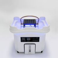Nouveau Lavabo de Luxe Portable pour Salon de Coiffure avec 2 Réservoirs, Éclairage LED Coloré et Sans Tuyauterie