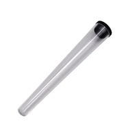 Tube conique en plastique PS en gros 16x112mm avec bouchon à vis PP étanche pour herbes, pâtes cosmétiques, crèmes, baumes, stockage d'échantillons