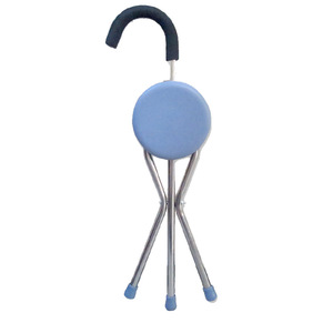 Stainless Steel Cane <b>Stool</b> With Rubber Tips For Elderly Hiking <b>Outdoor</b> Use Gray Blue Brown Red Black Four Legs - Product Image 2