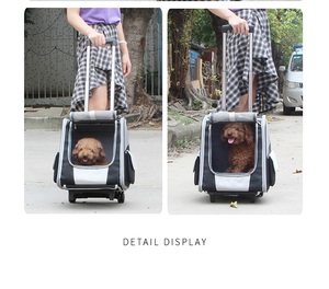Airline Approved Mesh Breathable Travel Roll Trolley Dog Cat <strong>Backpack</strong> <strong>Wheels</strong> Pet Carrier With <strong>Wheels</strong> - Product Image 5