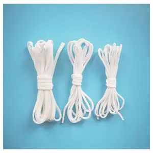 2.8mm 3mm polyester white Round Flat thread Spandex Nylon Earloop 5mm 6mm Elastic cord Mask ear band for Face mask thread