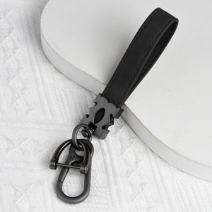 Double M <b>Leather</b> Car Keychain Fashion Simple Motorcycle <b>Key</b> <b>Chain</b> Alloy Metal Small Pendant Anti-Drop Bag Waist Hanging for - Product Image 5