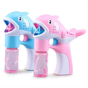 New Summer Kids Dolphin Bubble Gun LED Light Bubble Gun Children's Outdoor Game Toys Automatic In Bubble Gun
