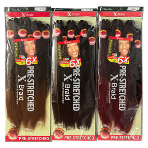 Mira 3X 6X 500g Cabello Sintético Preestirado para <span class=keywords><strong>Trenzas</strong></span> Yaki, 6 Paquetes <span class=keywords><strong>de</strong></span> 26 Pulgadas, Textura Afro Yaki Suave, Doble Trama a Máquina - Product Image 5