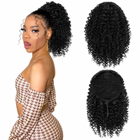 Queue de cheval bouclée afro avec cordon de serrage, extensions de cheveux pour femmes noires