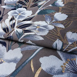 KEER Factory Custom all'ingrosso JDD4113W prodotto più popolare elegante modello di fiore design vestito tessuto metallico in poliestere tessuto jacquard abbigliamento