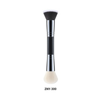 Pinceau de maquillage double embout FENGYUAN pour contouring et blush, manche en forme de sablier, double tête, pour le visage, personnalisable avec logo