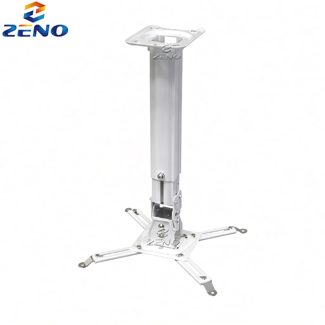 Premium Projector Ceiling Wall Mount Projector Hanger with Height Adjustable SPCC Cold Rolled Steel White Color PDS58-60/W