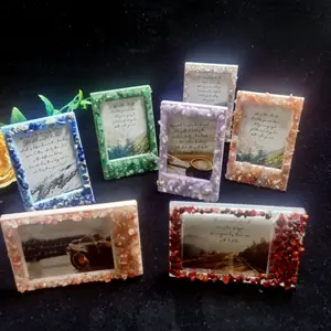 Bulk Wholesale DIY Natural Raw Crystal Tumbled Stone Exquisite Prayer Card For Decorative Photo Frame
