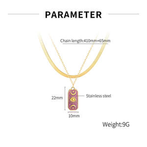 Модное Двухслойное ожерелье с карточкой Таро ювелирные изделия из нержавеющей стали позолоченные глаза Солнце Луна Звезда Ожерелье - Product Image 6