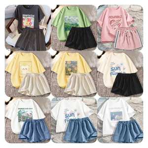 Ropa de verano Ropa de mujer Diseñador de lujo Impreso Camiseta de manga corta Conjunto a juego Conjunto de pantalones cortos de bicicleta - Product Image 4