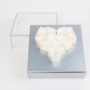 กล่องอะคริลิครูปหัวใจที่เก็บรักษาไว้ใหม่จัดดอกไม้ของขวัญที่เก็บรักษาไว้กุหลาบสำหรับวันวาเลนไทน์ - Product Image 3