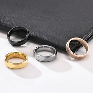 Men's Fine Fashion 6MM Matte Black <b>Tungsten</b> <b>Carbide</b> Engagement <b>Rings</b> High Quality Elegant Inlay Personalized Black Parties - Product Image 1