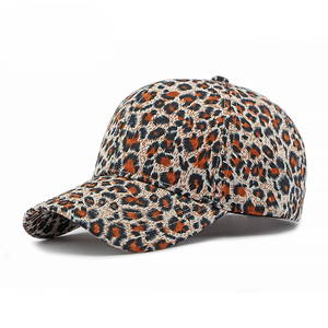Casquette <span class=keywords><strong>de</strong></span> baseball tendance <span class=keywords><strong>pour</strong></span> femme, printemps-été, personnalisée, style camo, avec empiècements en tissu imprimé léopard, visière plate - Product Image 5
