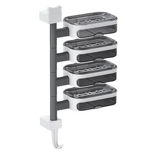 Porte-savon rotatif pour la prospérité familiale, support mural rectangulaire en plastique imperméable pour salle de bain et toilettes - Product Image 1