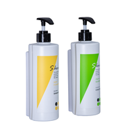 Distributeur de savon biodégradable mural pour shampoing, gel douche, articles d'hôtel - Capacité 300 ml/480 ml, couvercle antivol
