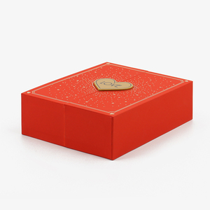 Collares de Joyería de Moda Reciclables, Caja de Regalo de Lujo con Forma de Corazón Rojo para el Día de la Madre, Embalaje de Papel con Doble Apertura, Personalizable - Product Image 3