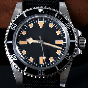 Montre vintage NH35 avec logo personnalisé sur le cadran, bracelet en nylon acrylique, cadran vintage, étanche 100 mètres, mouvement mécanique automatique pour homme - Product Image 2