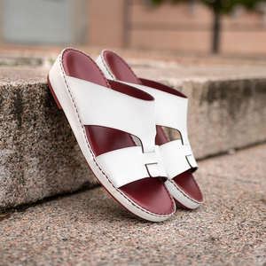 <b>Mens</b> Genuine <b>Leather</b> slippers Gulf Shoes Handmade Luxury Ramadan Traditional slippers <b>Men</b> Arabic Sandals Dubai Ramadan - Product Image 1